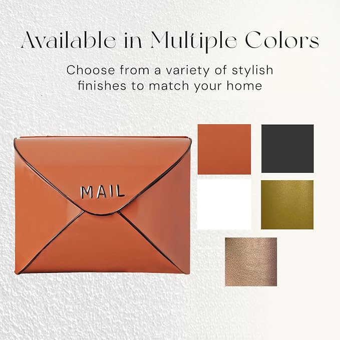 NACH Wall Mount Mailboxes, 12.5 x 10 x 5 inch Terracotta Wall Mailboxes for Outside, Waterproof Mailboxes for Outside - Envelope Mailbox