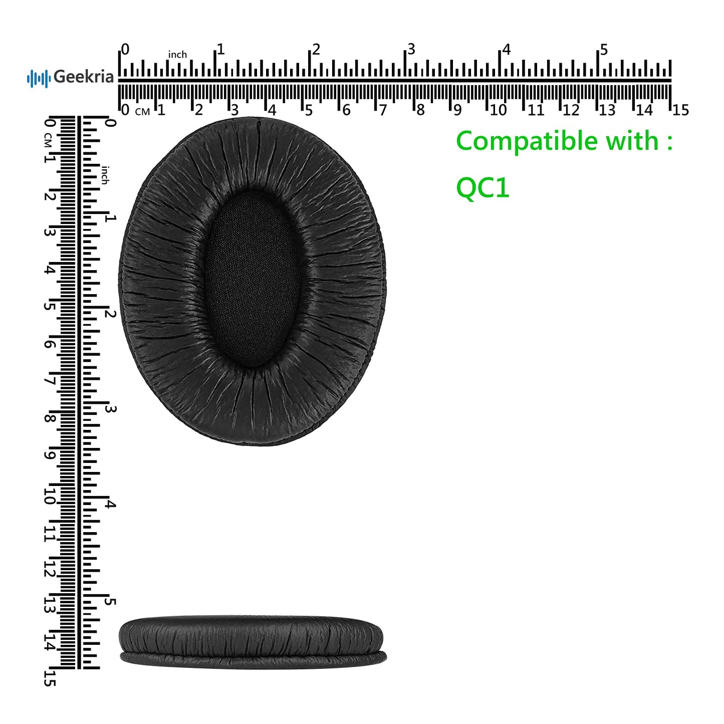 Geekria Replacement Ear Pads for Bose QuietComfort QC1 Headphones Ear Cushions, Repair Parts (Black)