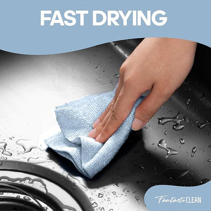Fantasticlean Microfiber Cleaning Cloth Roll -60 Pack, Tear Away Paperless