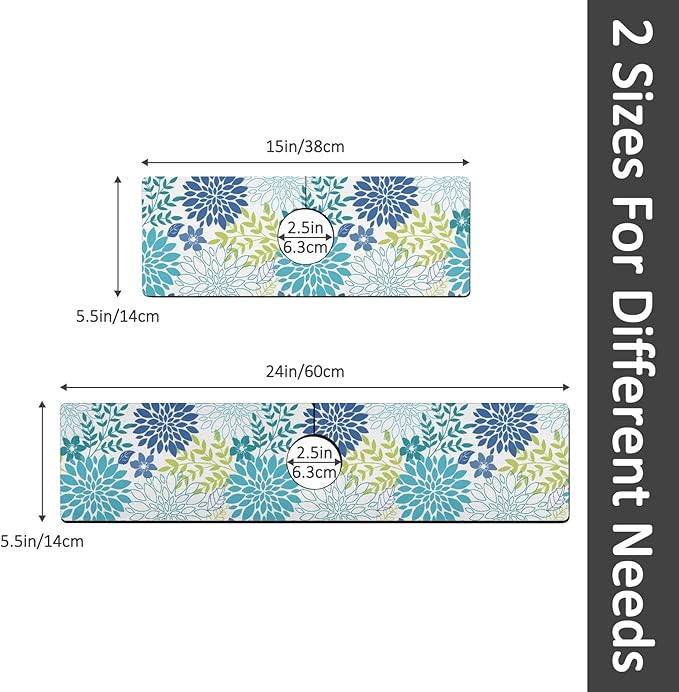 15" X 5.5" Kitchen Sink Splash Guard Faucet Mat Floral Super Absorbent Fast