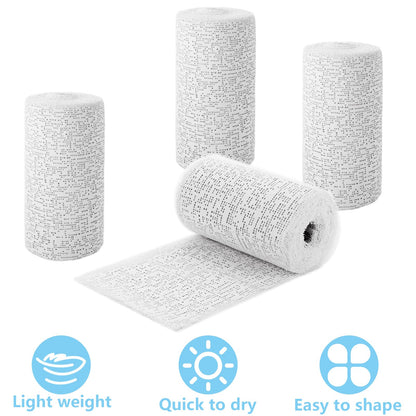 LOYORTY 12 Rolls Plaster Cloth Rolls 4”x 180”Plaster Gauze Bandages Plaster of Paris Strips for Craft Projects, Mask Making, Belly Casts, Body Molds - 4In x 15Ft/ 5Yd