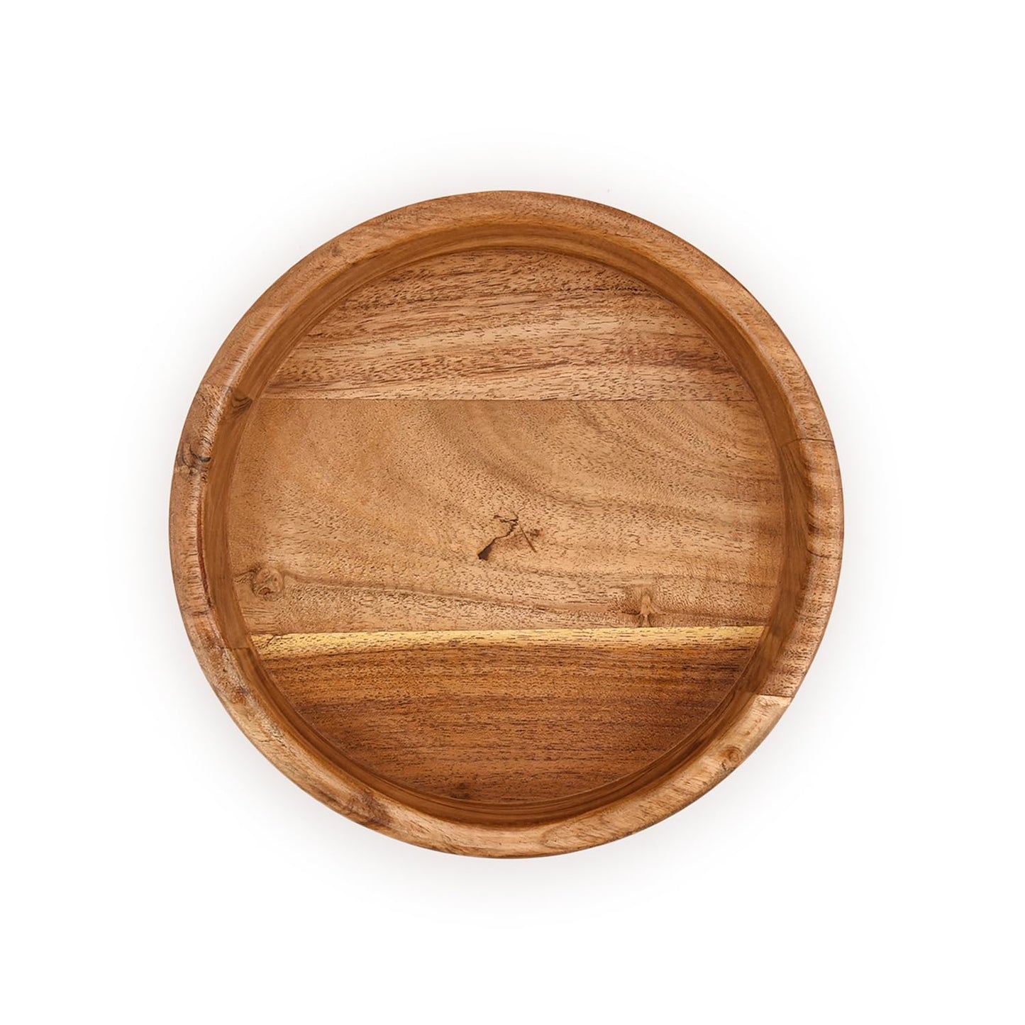 Kimona Decorative Bowl Acacia Wood Hand Carved Home Decor for Dining Table Center, Living Room, Kitchen Décor (8"x 8" x 2.5")