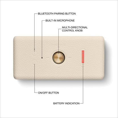 Marshall Emberton III Portable Bluetooth Speaker - Rugged Waterproof IP67 Design | Loud Stereo Sound, Deep Bass with 32+ Hr Playtime | Compact and Wireless for Travel and Outdoors - Cream