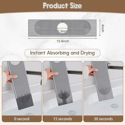 Faucet Mat for Kitchen Sink, Diatomite Quick Drying Tray, 15.8 Inch Kitchen