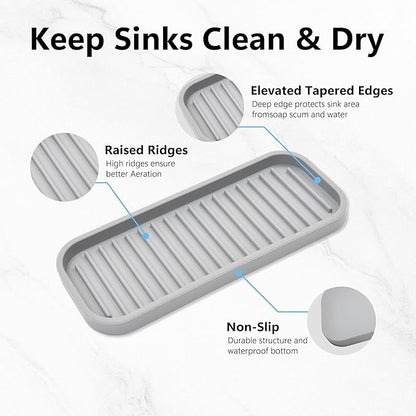 Silicone Sponge Holder 2 Pack, Dish Soap Holder
