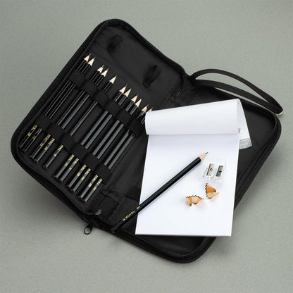 Drawing and Sketching Pencil Set In Zippered Carrying Case