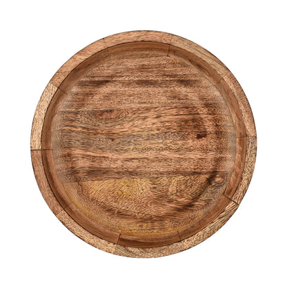 BHAVATU Salad Bowl Mango Wood Round Wooden Salad Bowl Fruit Serving Bowl Dishes for Salads, Fruit, Nuts or Snacks (10" x 10" x 2.5")