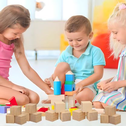 kukmakri 52 PCS Premium 2 Inch Wooden Cubes, Natural Pine Wood Cubes for Crafts, Wood Blocks Ready for Artistic DIY Projects-Unleash Creativity with Blank Wood Blocks