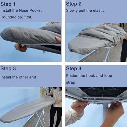 Ironing Board Cover and Pad, Thick Padding, Elastic Edge, Silicone Coated