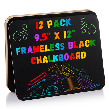 Humyoun 12 Pcs Chalk Board for Kids Bulk 9.5" x 12" Double-Sided Wooden Frameless Chalkboard Sign Blackboard for Kids Student School Classroom Home Office Restaurant Birthday Party Favors