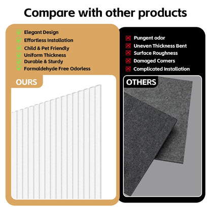 RITOLLO 6 Pack Acoustic Wall Panels, 47.2X23.6X0.4 inch Decorative Self-Adhesive Soundproof Panels, Sound Dampening Panels for Home Studio Office, White(White,6)