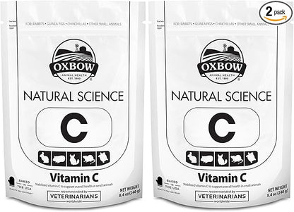 Oxbow Natural Science Vitamin C Tablets for Guinea Pigs, Rabbits & Chinchillas – Daily Immune Support Supplement, Timothy Hay-Based, Veterinarian Recommended, Made in USA, 8.4 oz (2 Pack)