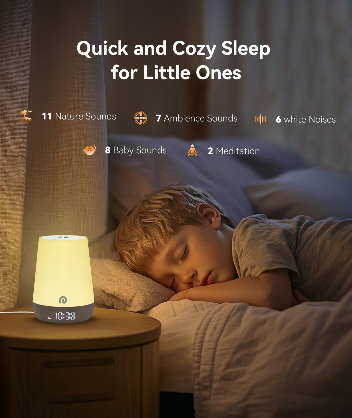 Dreamegg Sound Machine Baby - White Noise Sound Machine Baby With Night Light, Ok to Wake Alarm Clock, 34 Soothing Sounds, Sleep Trainer, Routine Builder, App Control for Kids Nursery Sleeping Bedroom