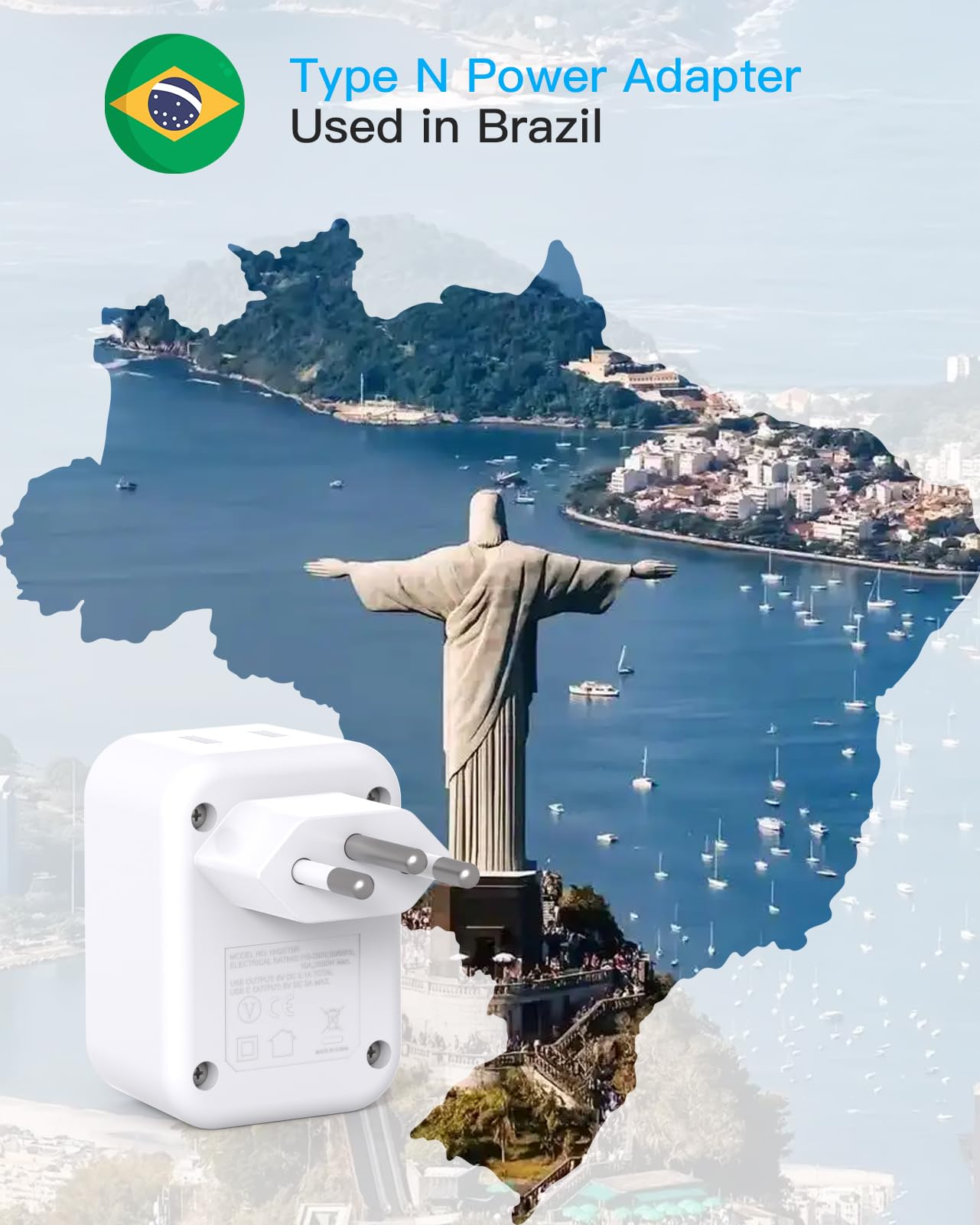 South Africa Travel Plug Adapter, HANYCONY Type M Power Adapter with 2 AC Outlets 3 USB Ports(2 USB C) for US to South Africa Botswana Namibia India Nepal Bhutan Sri Lanka