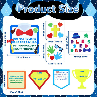 Qyeahkj 12 Sets Religious Fathers Day Craft Kit for Kids Father's Day DIY Sign Foam Banner Arts Crafts Decor Handmade Craft Gift Kit for Day Classroom Students Sunday School Project Activity