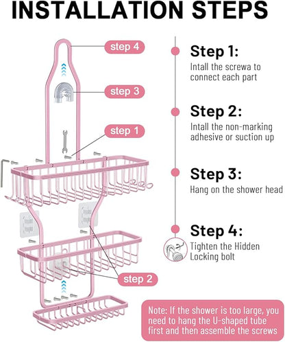 Pink Shower Caddy for Bathroom