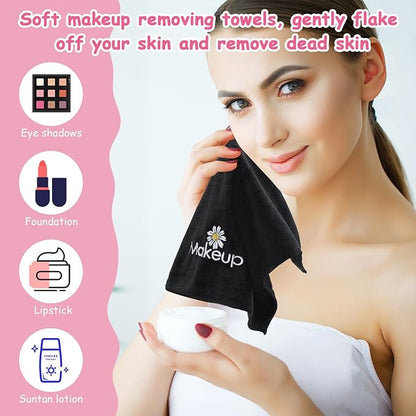 Shimeyao 20 Pack Makeup Towels Black Makeup Washcloths