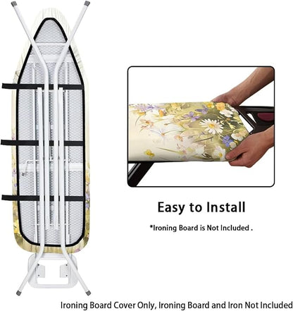 Ironing Board Cover with Elastic Edge Butterfly Standard Size Portable Iron Pad