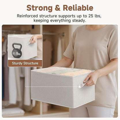 StorageWorks Foldable Shelf Organizer Bins, Closet Storage Baskets