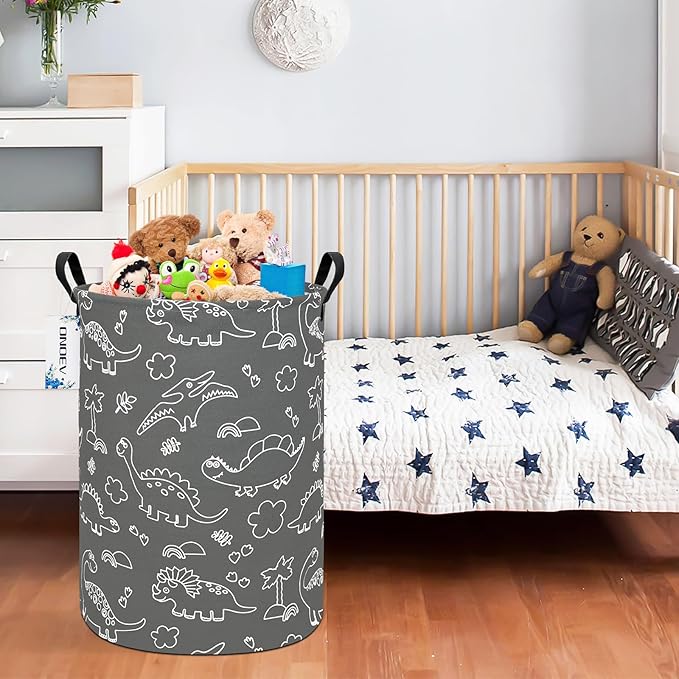 Round Dinosaur Waterproof Laundry Hampers Gift Basket Children's Toy Organizer