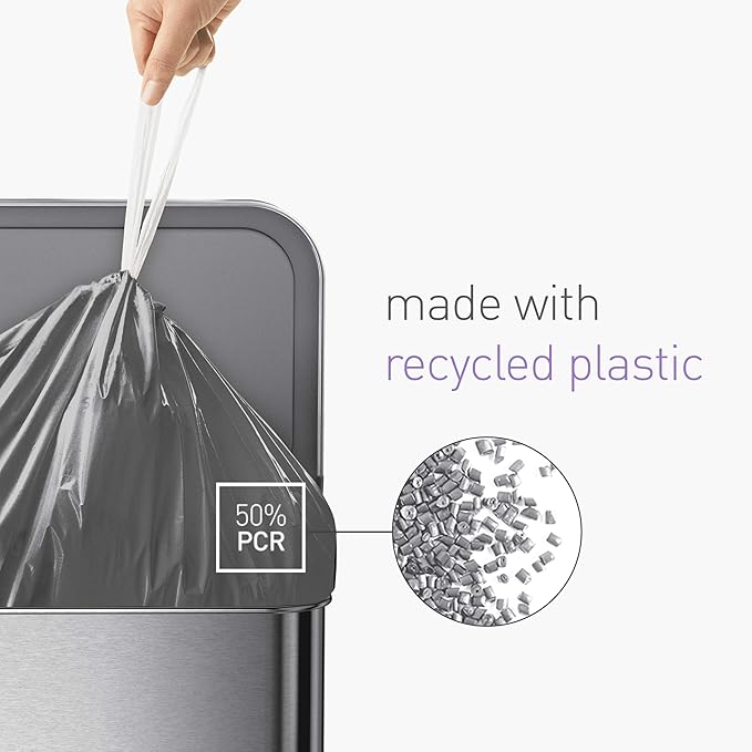 simplehuman Code M 200 Count, Genuine Odorsorb Custom Fit Liners, Drawstring