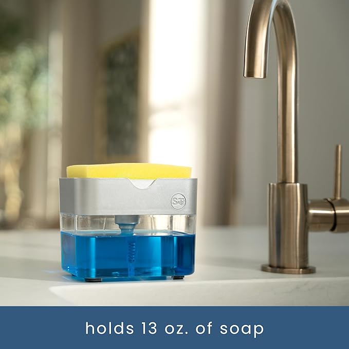 S&T INC. Dish Soap Dispenser and Sponge Holder