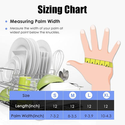 Rubber cleaning gloves 3 or 6 Pairs for Household,Reuseable dishwashing gloves for Kitchen.