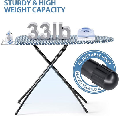 KINGBOARD Foldable Ironing Board Full Size, Iron and Ironing Board Set Standard