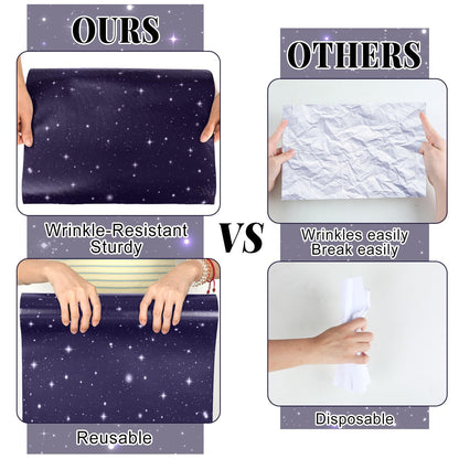 Outer Space Bulletin Board Roll Reusable Waterproof Erasable Night Sky Non-Woven Fabric Bulletin Board Fade Resistant Wrinkle Resistant Galaxy Planet Poster for Classroom Decor Wrap Craft 15.5" x40ft