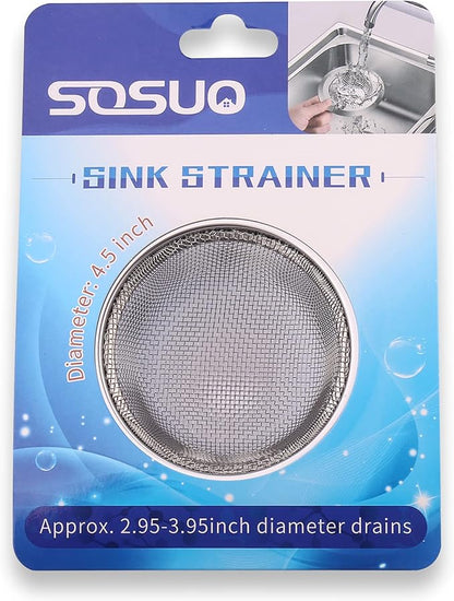 2Pcs Kitchen Sink Strainer, Stainless Steel Mesh Sink Drain Cover, Large Wide