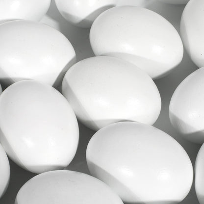 JOYIN 36 Pcs Easter White Wooden Egg, Fake Eggs Plain Decorating for DIY Paint Your Own Egg Decor, Easter Craft, Basket Stuffers, School Activities Supplies