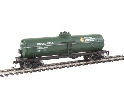 Walthers Trainline Tank Car-Ready to Run-British Columbia Railway (Green, Yellow, White; Dogwood Logo) 931-1441 HO Scale Model Railroad - Freight Model