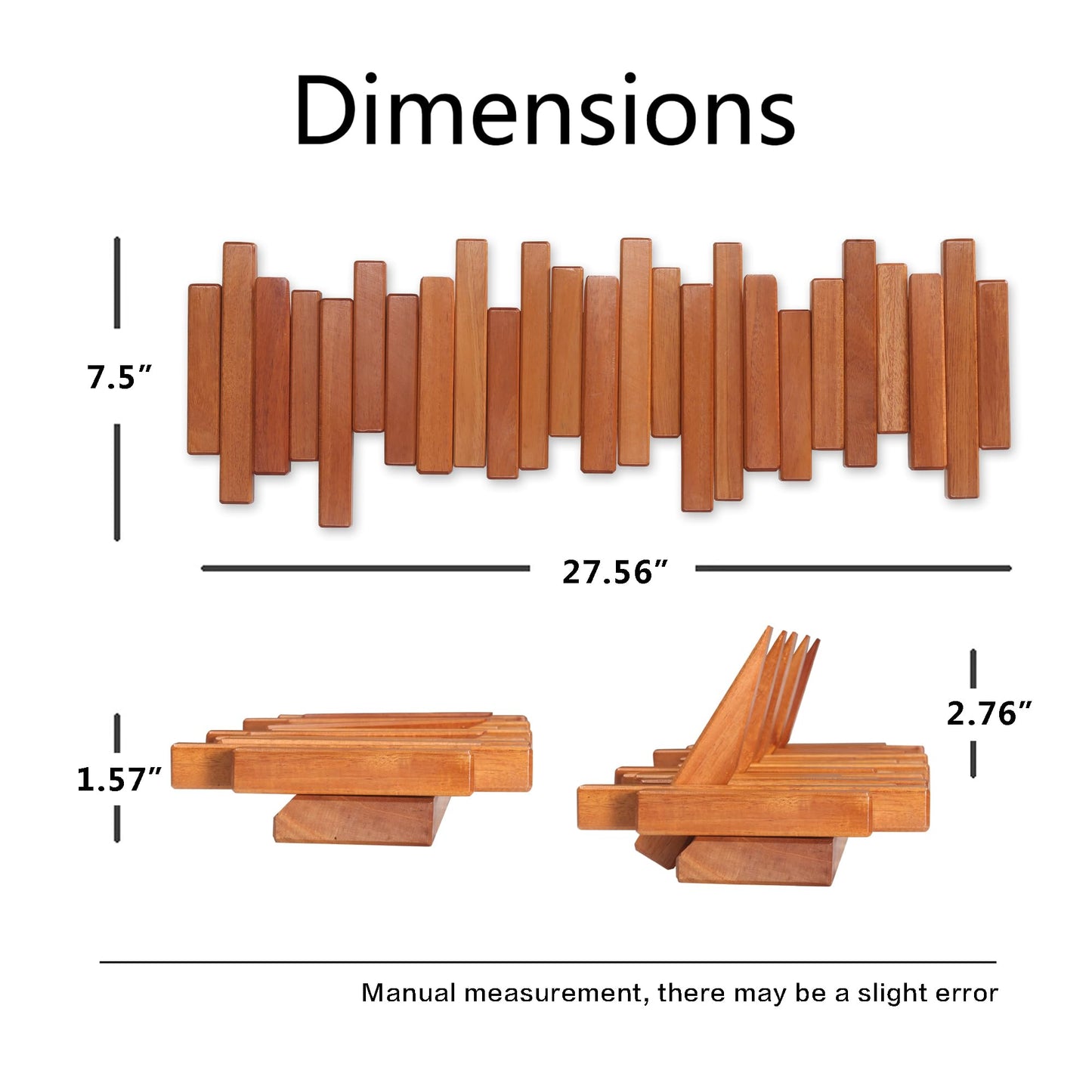 Acsigesn Wooden Coat Rack Wall Mounted Sticks Multi Rack Solid Handmade Natural Cherry Wood Artwork with 7 Flip-Down Unique Modern Hooks for Coats Bag Hat Umbrella