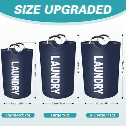 StorageRight 75L Large Laundry Basket, Laundry Hamper, Dirty Clothes Hamper