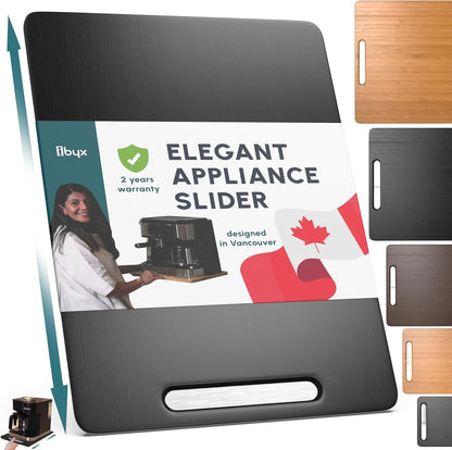 Ibyx Elegant Round Sliding Tray for Your Pressure Cooker, Air Fryer & Heavy Kitchen Appliances - Sturdy, Slides Easily from Under The Cabinet (Natural, 13”)