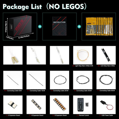 LocoLee Light Kit Compatible with Lego Notre Dame Cathedral Architecture 21061, Creative Lighting Set Accessories Compatible with Lego Paris Notre Dame 21061 Set, No Models Only Light (RC Version)