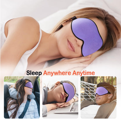 LitBear Sleep Mask for Side Sleeper Women Men, Eye Mask for Sleeping Light Blocking, 3D Contoured Cup Sleeping Mask, Soft Breathable Sleep Eye Mask with Adjustable Elastic Strap for Travel