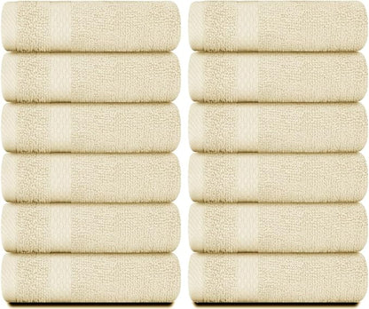 White Classic Luxury Cotton Washcloths 13x13 Inch