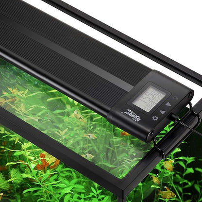 hygger Auto On Off LED Small Aquarium Light 12-17 Inches Dimmable 7 Colors Full Spectrum Fish Tank Light Fixture for Freshwater Planted Tank Build in Timer Daylight Moonlight & DIY Mode