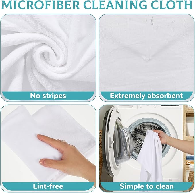 6 Pcs Extra Large Microfiber Cleaning Cloth Reusable Microfiber Towels Thick