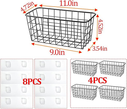 Hanging Kitchen Baskets Adhesive Sturdy Wire Storage Baskets