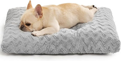 EHEYCIGA Washable Medium Dog Bed for Crate 29x21 Inch, Kennel Pad for Dogs Up to 35 lbs, Plush and Comfy Pet Sleeping Mat, Grey