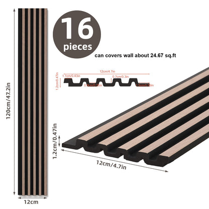Schliersee 3D Wall Panels, 16 Packs 47.24x4.7 Inch 24.67sq.ft Decorative Wall Panel Accents Interior Wall Decor for Living Room, TV Background, Bedroom, Kitchen