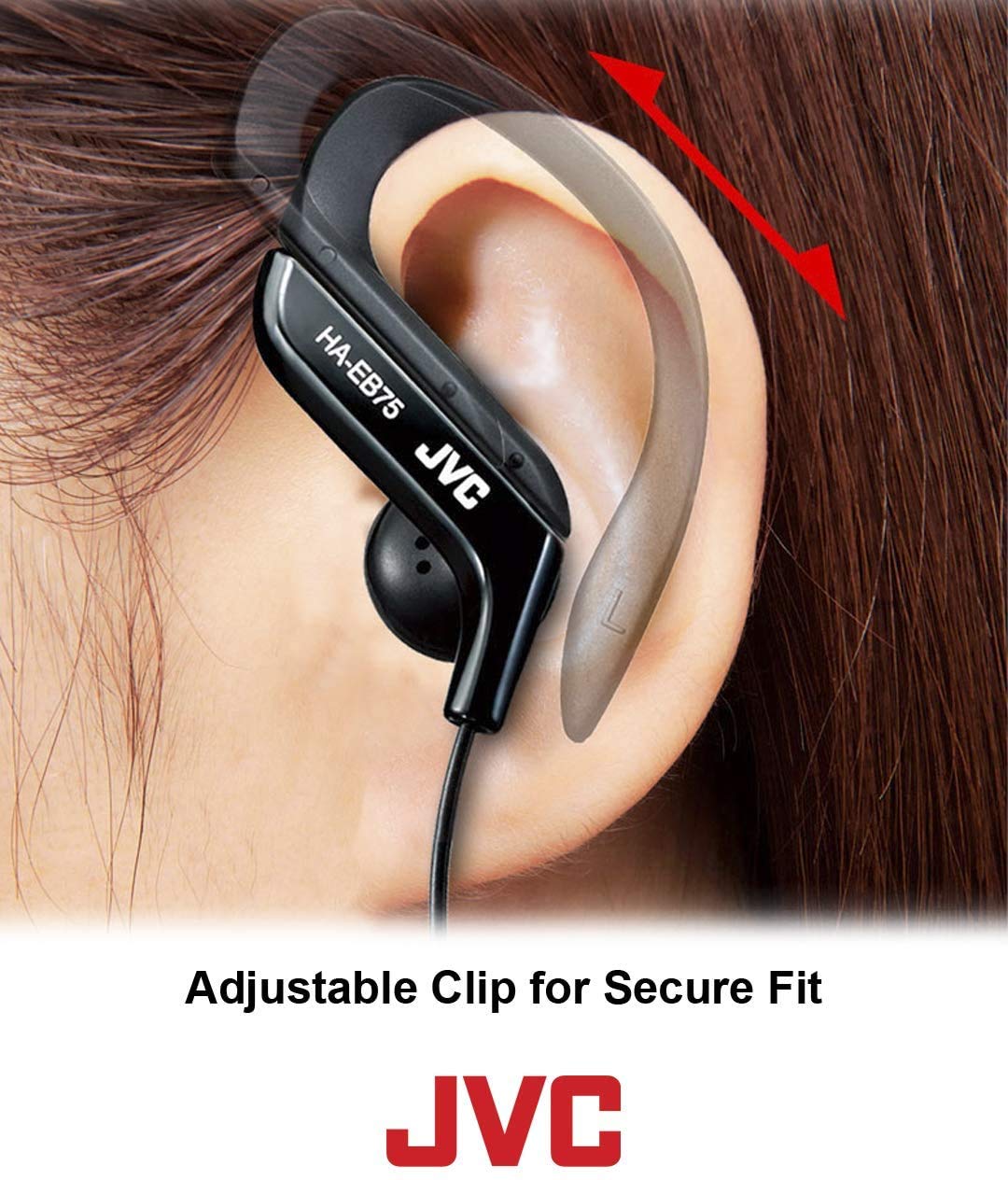 JVC, HA-EB75-AN-U Adjustable Sport Clip Earphones (Blue)