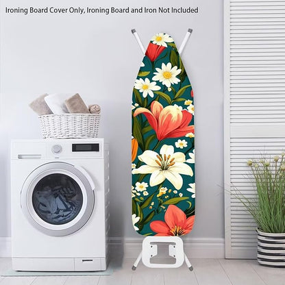 Narcissus Cover for Ironing Board 15x54 Inch Standard Size Flower Print Iron