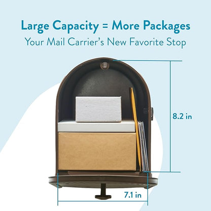 Architectural Mailboxes Edwards™ Weather-Resistant Steel Metal Post Mounted Mail Box for Outside, Bronze, Large Curbside Mailbox, USPS Approved for Residential Delivery