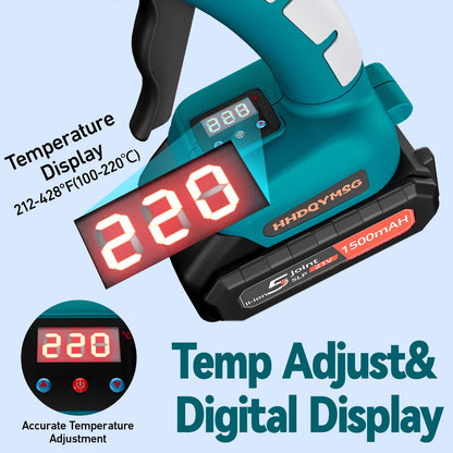 HHDQYMSG 100W Cordless Hot Glue Gun with Temp Adjust & LCD Digital Display, 60S Fast Preheating Hot Glue Gun Full Size with 30Pcs Premium Sticks for DIY Crafts, Repair and Construction