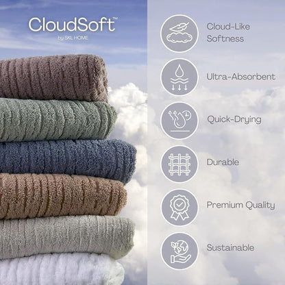 SKL Home CloudSoft Cotton Luxury 2-Piece Hand Towel Set