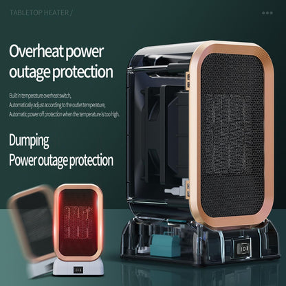 Space Heater for Indoor Use, 1000 Watts High Output & 2 Speeds, Electric Small Heater for Office Desk Home (White) (White)