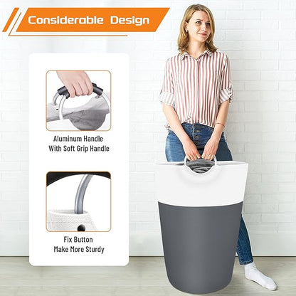 BlissTotes 75L Laundry Basket, Freestanding Laundry Hamper, Collapsible Dirty